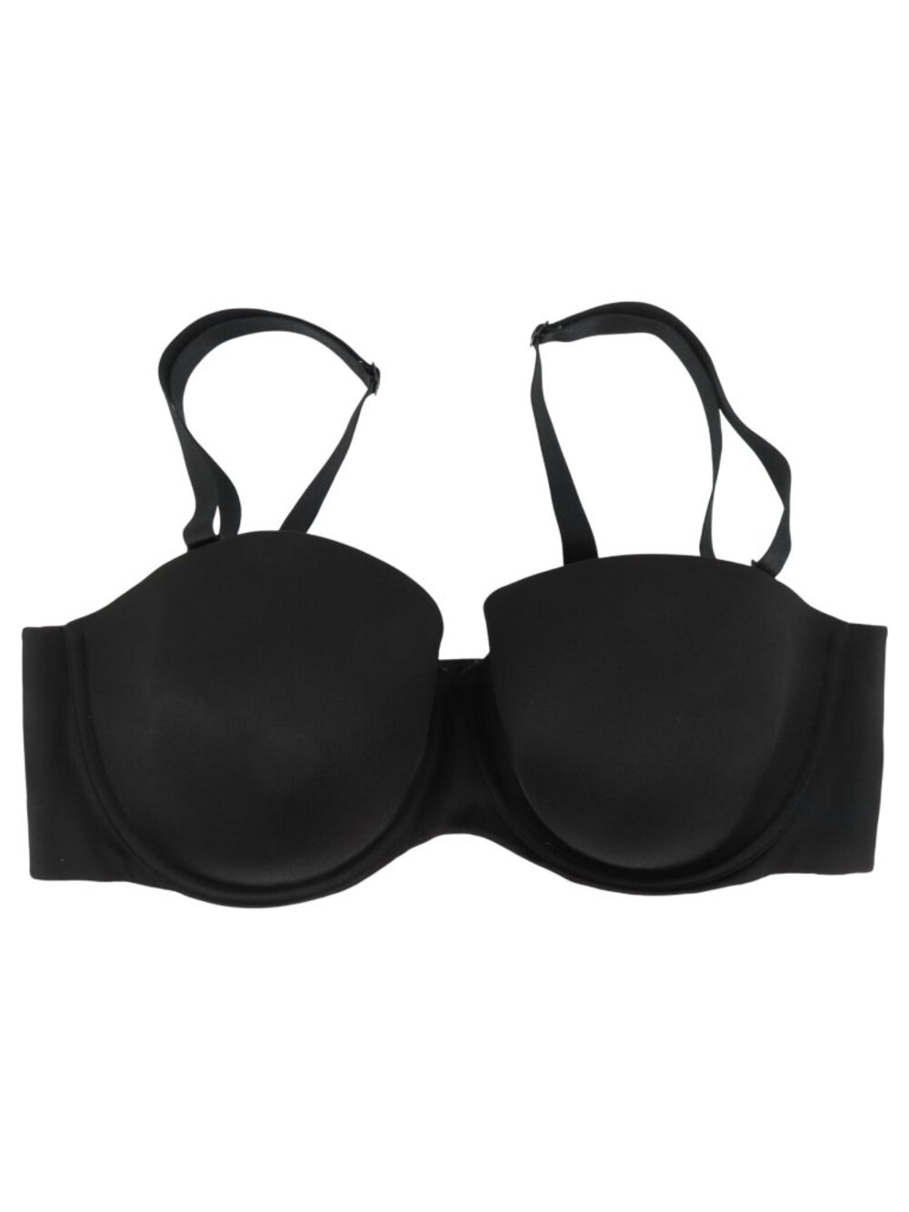 Cacique 42DD Bra Smooth Lightly Lined Strapless Multiway Solid Black Underwire